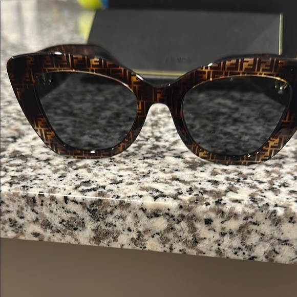 Fendi Brown & Black Havana Sunglasses, “Modern Cat Eye” - Picture 7 of 7